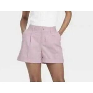 A New Day Women's Light Purple Pleat Front Cuffed Hem Shorts Size XS